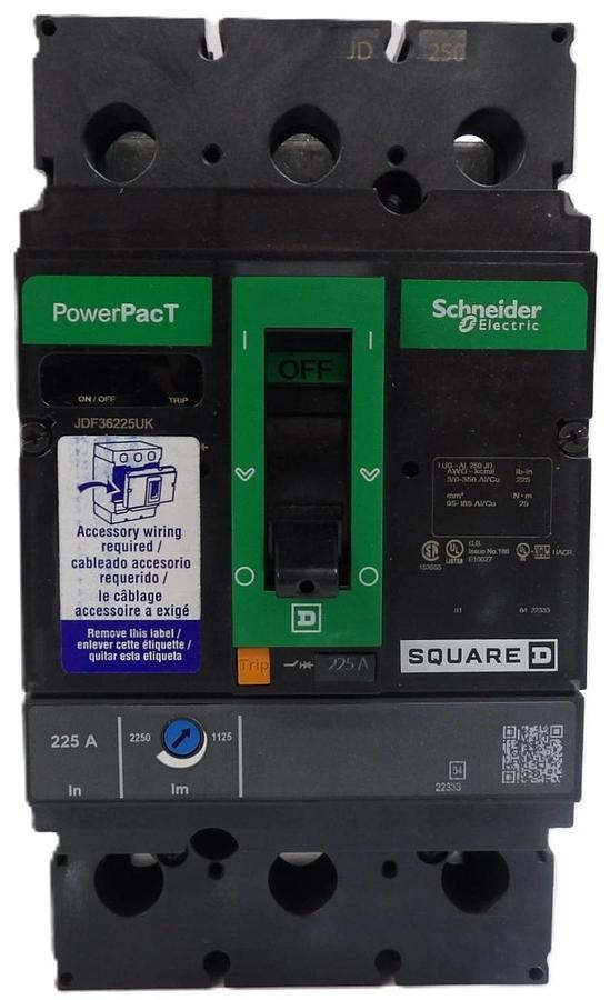 Schneider Electric JDF36225UK Circuit Breaker PowerPacT Square D New Surplus