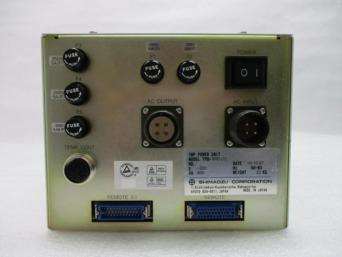 Used TMP Shimadzu TPB-60D (1) Turbomolecular Pump Controller Power Unit Turbo Working