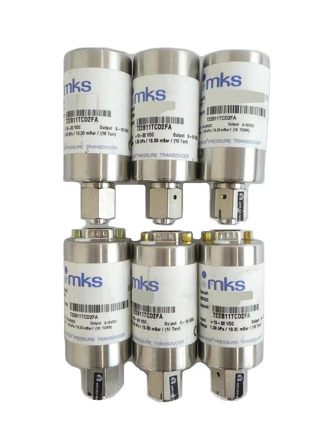 Used MKS Instruments 722B11TCD2FA Baratron Pressure Transducer 722B Lot of 6 Working