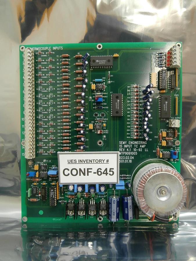 Used Semy Engineering 501.01.18 15 Input TC AMP Board PCB MYP9001005 Used Working