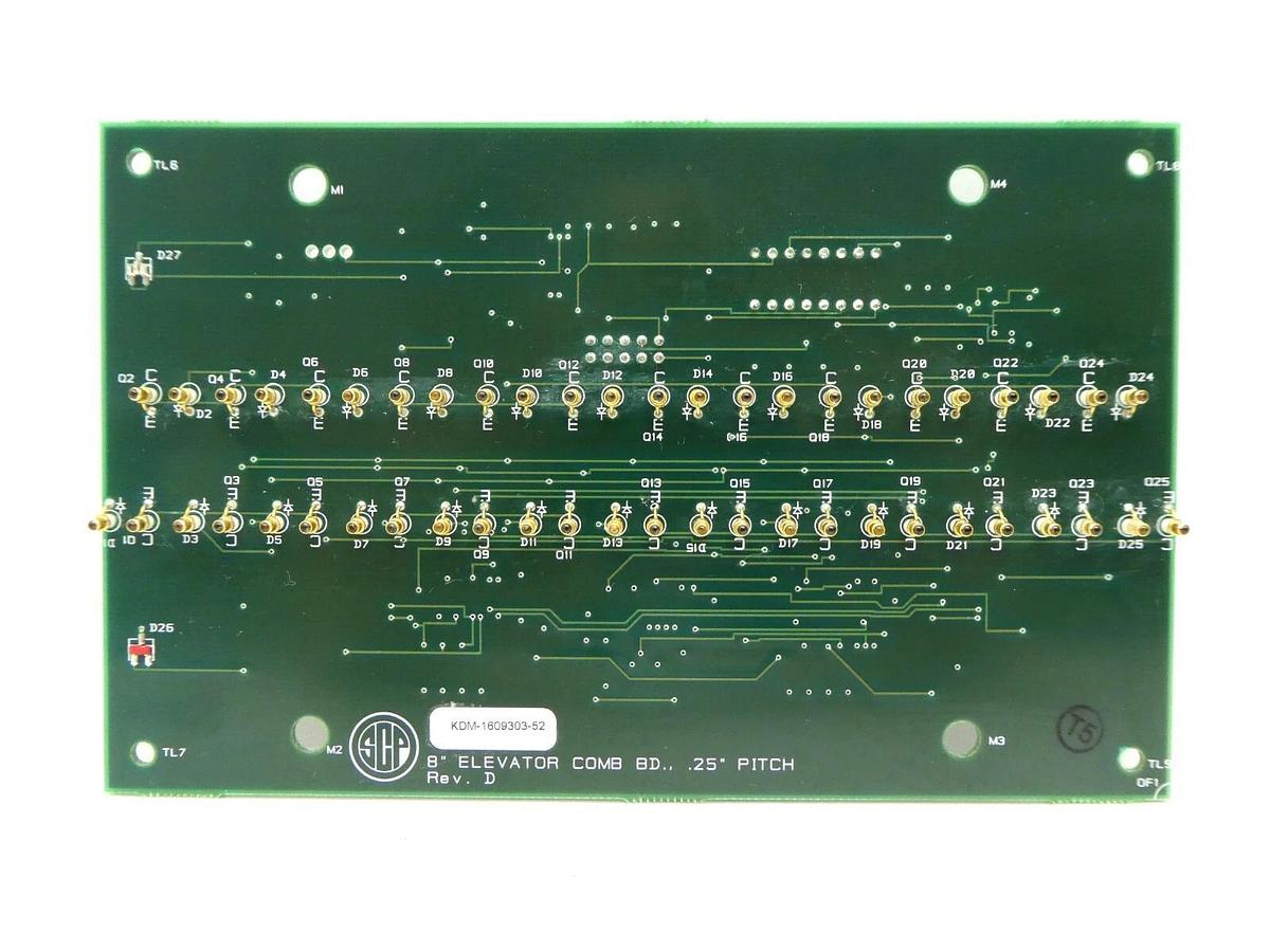 Used SCP Santa Clara Plastics KDM-1609303-52 8" Elevator COMB Board .25" Pitch PCB