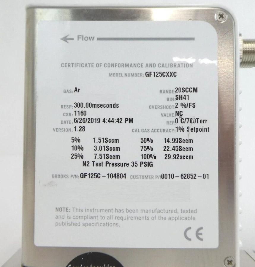 Used Brooks Instrument GF125CXXC Mass Flow Controller MFC Lot of 9 Working Spare