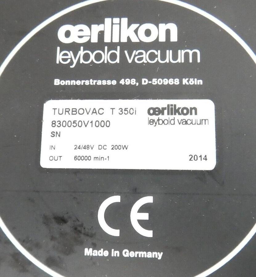 Used TURBOVAC T 350i Leybold 830050V1000 Turbomolecular Pump Connector Tested Working