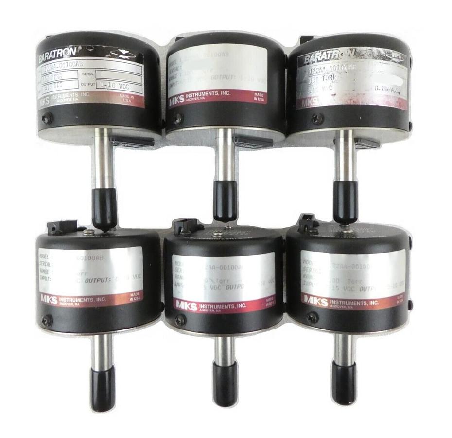 Used MKS Instruments 122AA-00100AB Baratron Pressure Transducer Lot of 6 Surplus