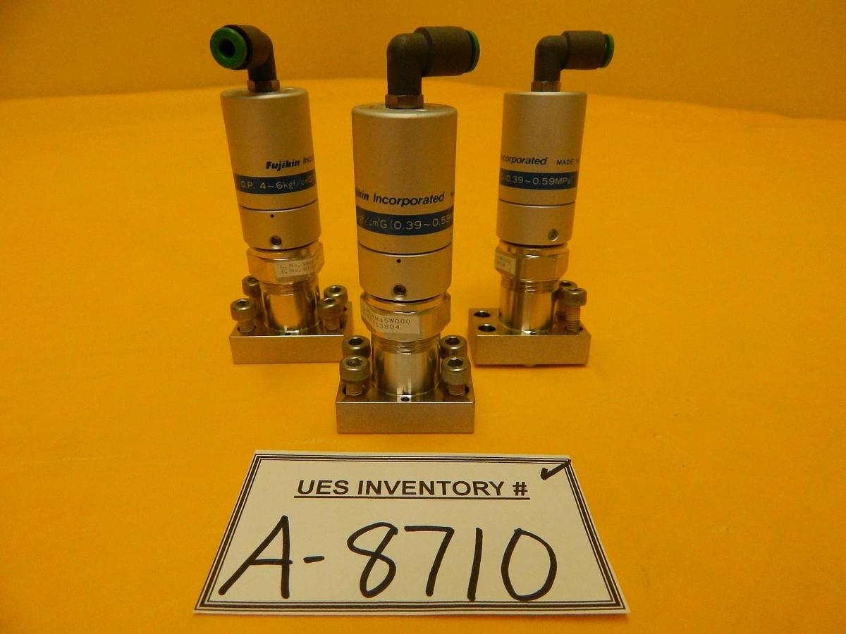 Used Fujikin 053804 Pneumatic Valve Normally Open 316L-P Lot of 3 Used Working