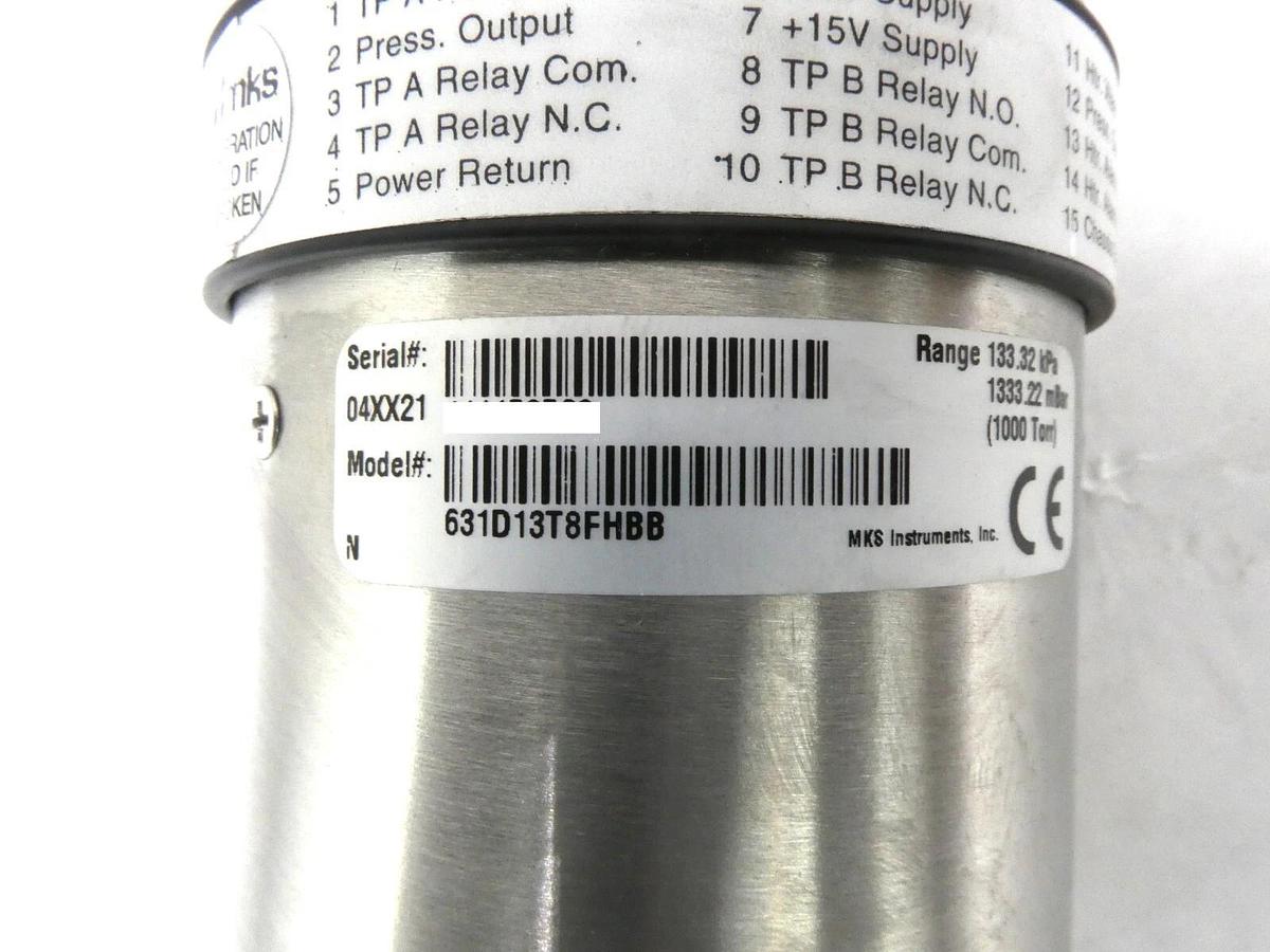 Used MKS Instruments 631D13T8FHBB Baratron Capacitance Manometer Type 631 Working