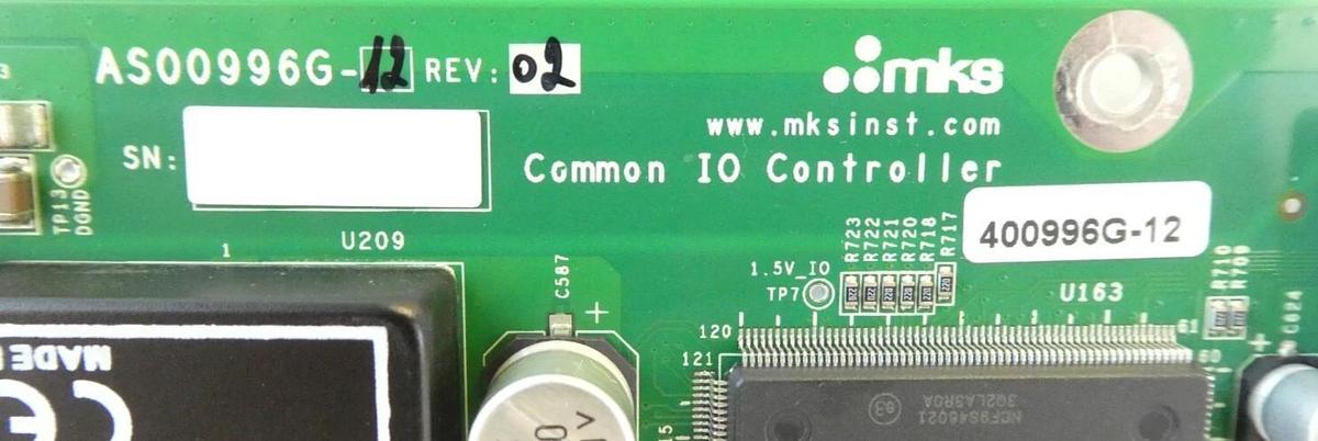 Used MKS Instruments AS00996G-12 Common IO Controller PCB 400996G-12 Working Surplus