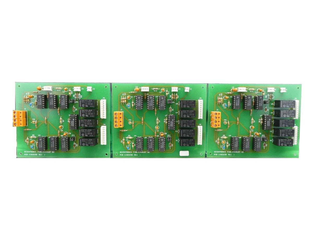 Used Scientronix 110031596 PCB FIRE/EXHAUST BD Reseller Lot of 3 Working Surplus