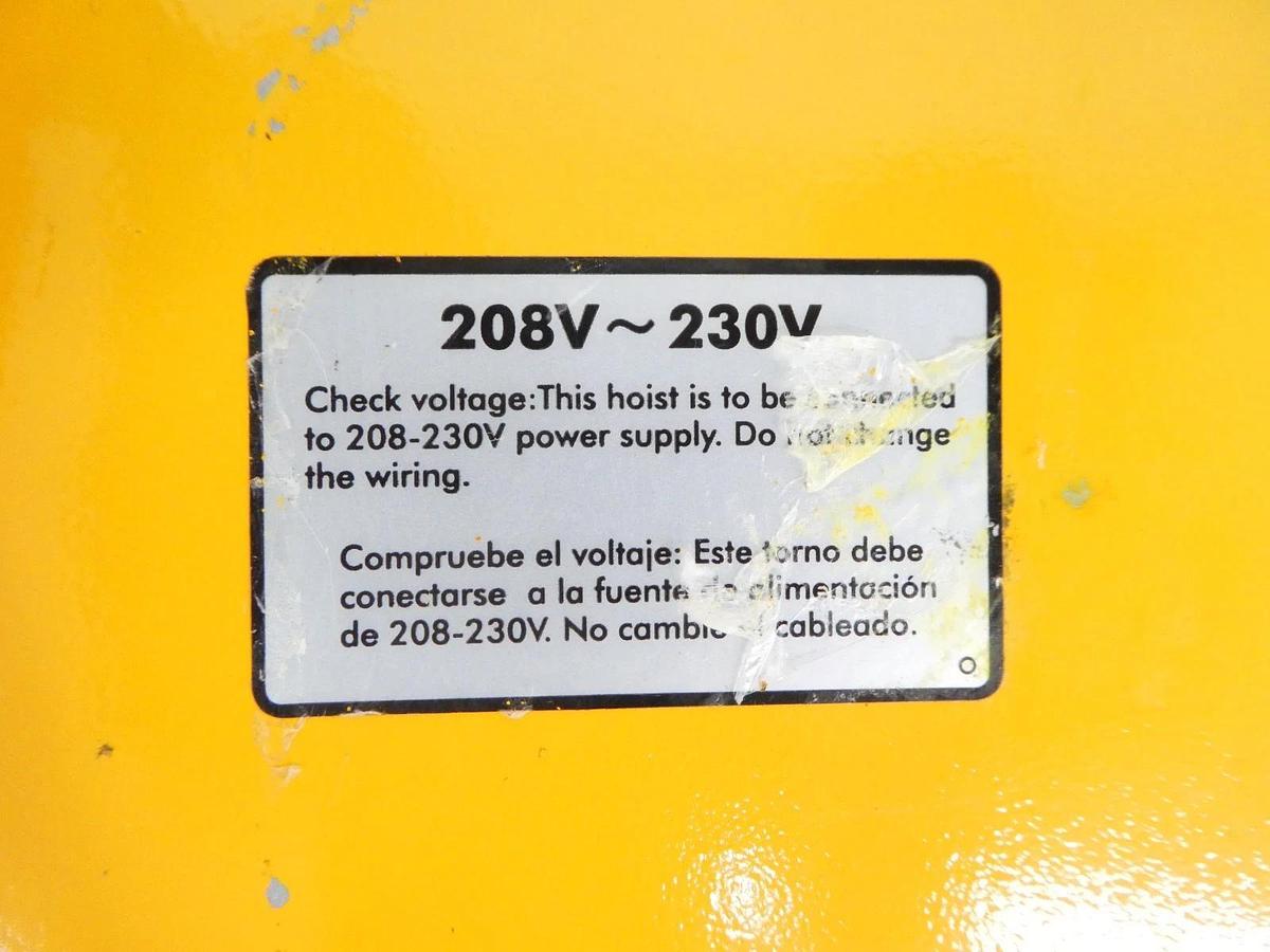 Used Harrington Cranes ER010LD 1 Ton Chain Hoist Hook Mount with SWD2200AA1 Working