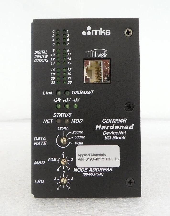 Used MKS Instruments AS01294-05 Hardened DeviceNet CDN294R AMAT Lot of 2 Working