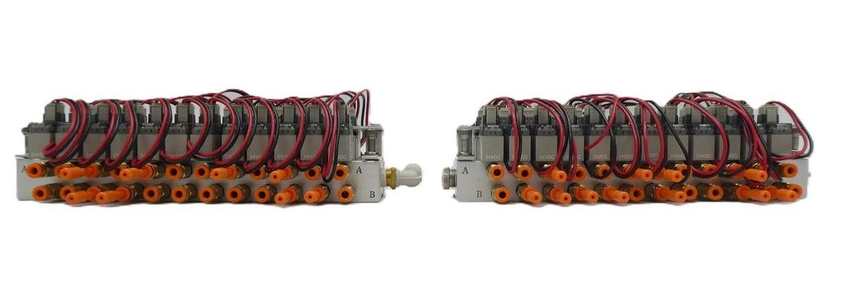 Used SMC D-276-990020B 12-Port Pneumatic Manifold AMAT 0190-01401 Lot of 2 Working