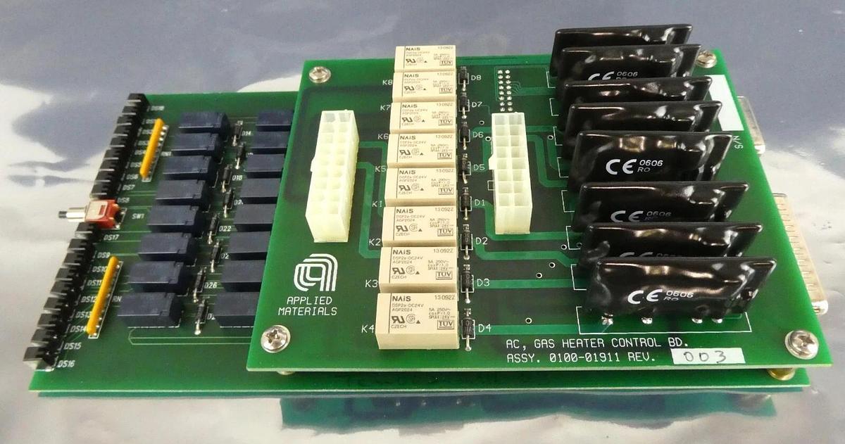 Used AMAT Applied Materials 0100-01911 AC Gas Heater Control Module PCB Working
