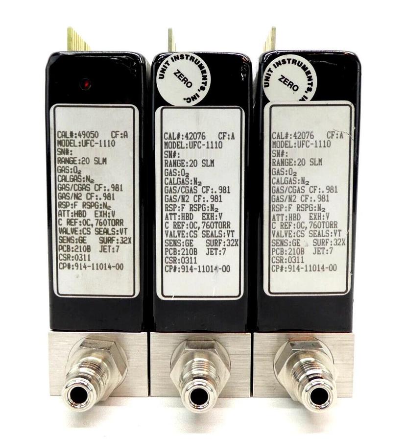 Used UNIT Instruments UFC-1110A Mass Flow Controller MFC UFC-1110 20 SLM O2 Lot of 20