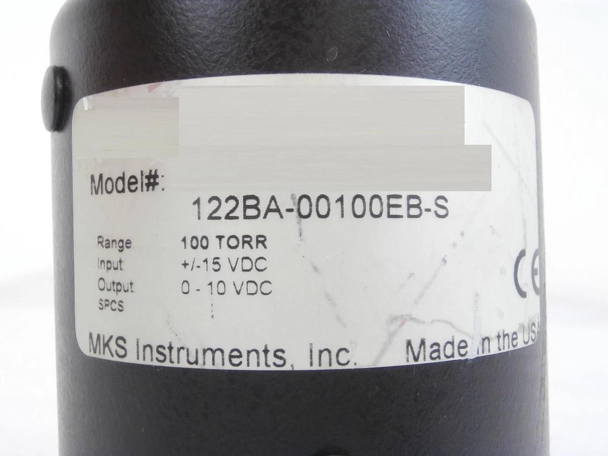 Used MKS Instruments 122BA-00100EB-S Baratron Pressure Transducer Tested Working