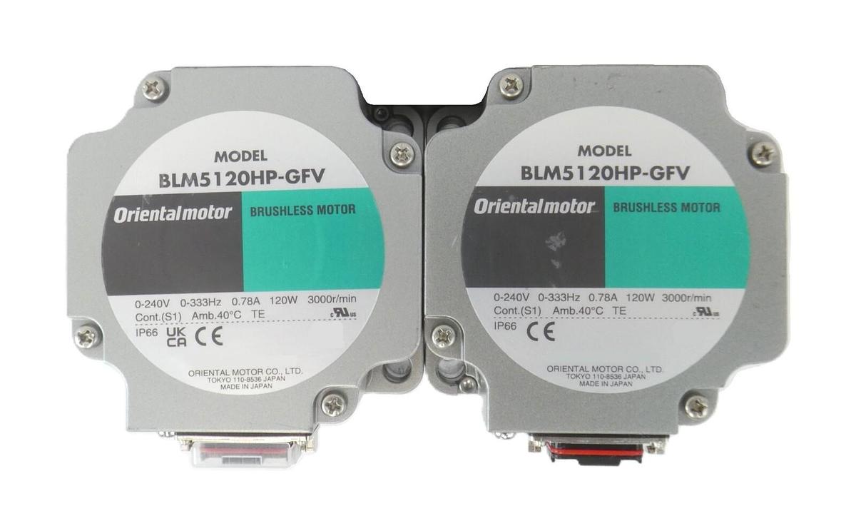 Used Oriental Motor BLM5120HP-GFV Motor W/Gear Head GFV5G10S Lot of 2 Working Spare
