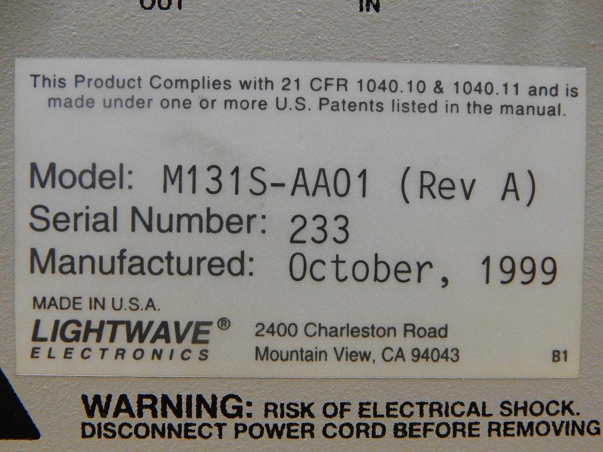 Used Lightwave Electronics M131S-AA01 Laser Diode Driver 131A Used Working