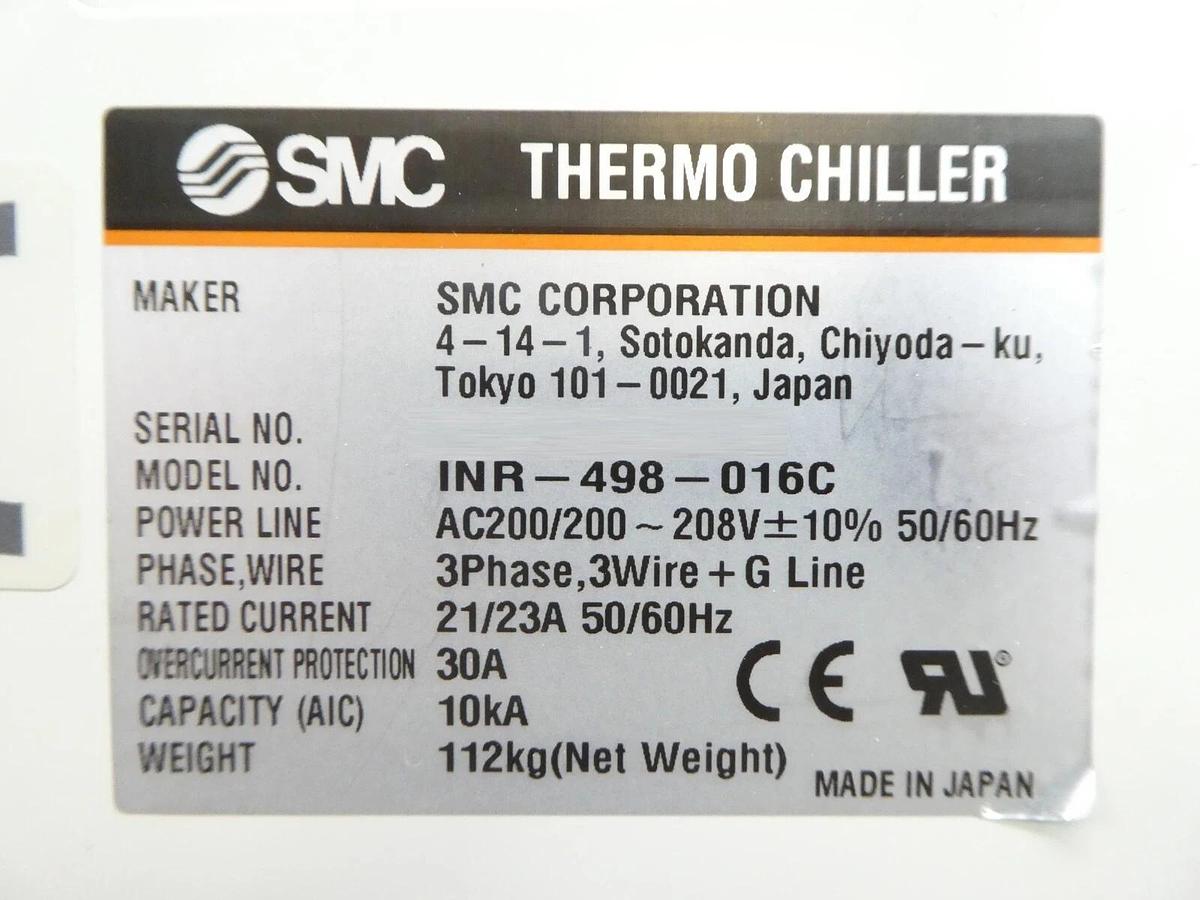 Used H-2010 SMC INR-498-016C Recirculating Thermo Chiller HX Tested Working
