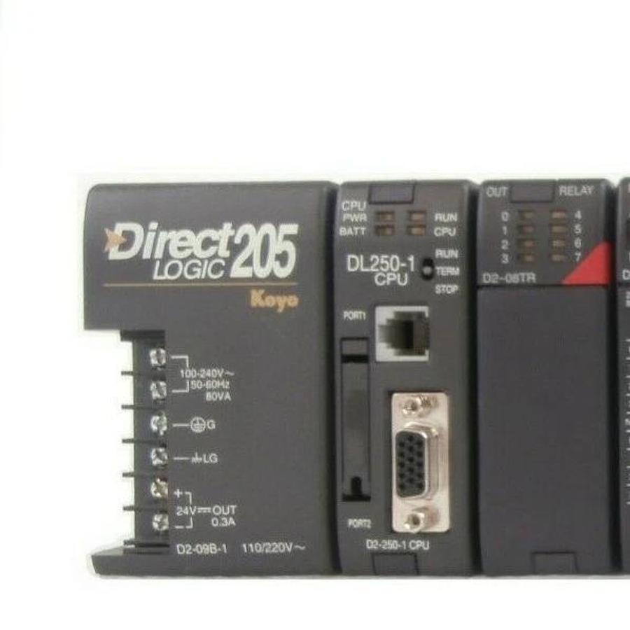 Used Automation Direct D2-09B-1 9-Slot PLC D2-250-1 DirectLOGIC 205 Koyo Working