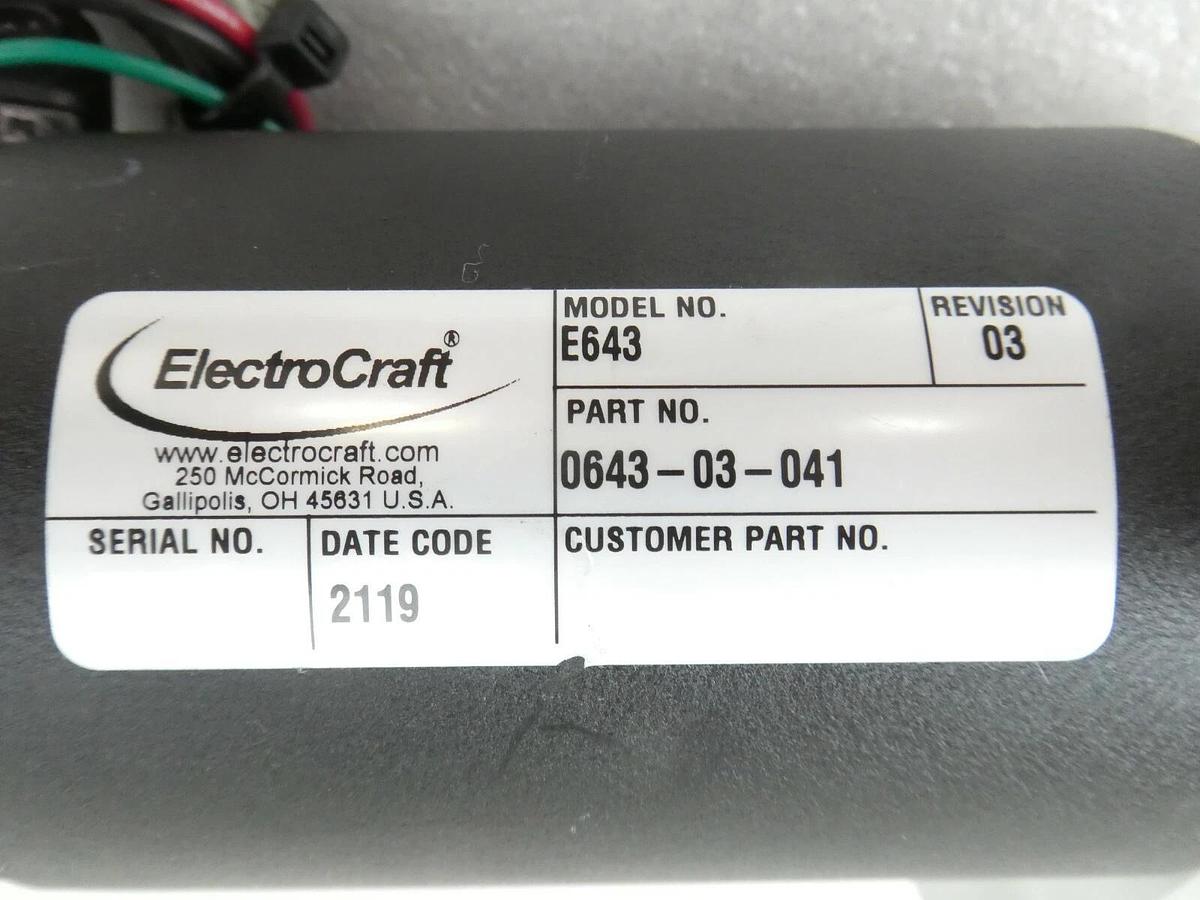 Used ElectroCraft 0643-03-041 Servo Motor E643 Assembly AMAT Working Surplus