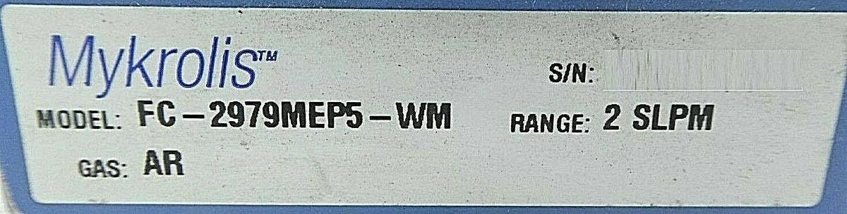 Used Mykrolis FC-2979MEP5-WM Mass Flow Controller MFC Tylan 2979M 2 SLPM Ar Working