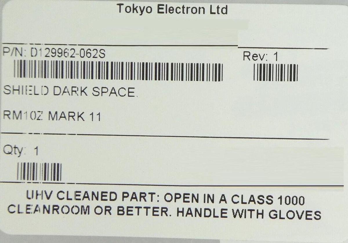 TEL Tokyo Electron D129962-062S Mark II Dark Space Shield RM10-Z Lot of 7 New
