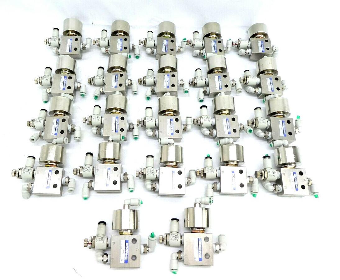 Used Koganei 31P Air-Piloted Valve TAC 34AL Operator TEL Lithius Lot of 22 Working