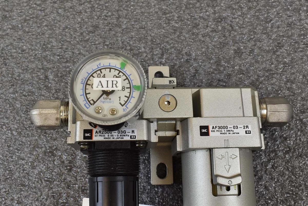 Used SMC AR2500-03G-R / AF3000-03-2R Regulator Filter Assembly