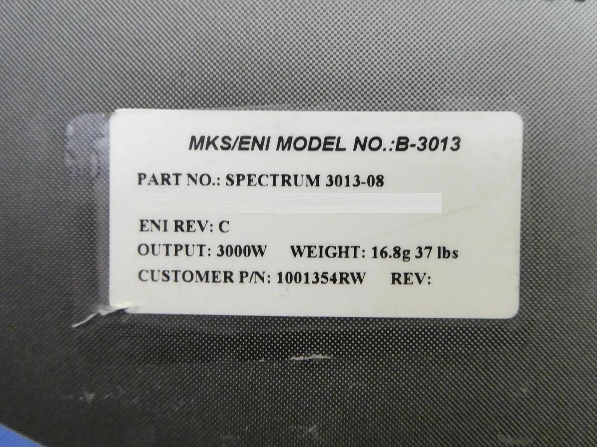 Used SPECTRUM B-3013 MKS Instruments 3013-08 RF Generator 1001354 Untested Surplus