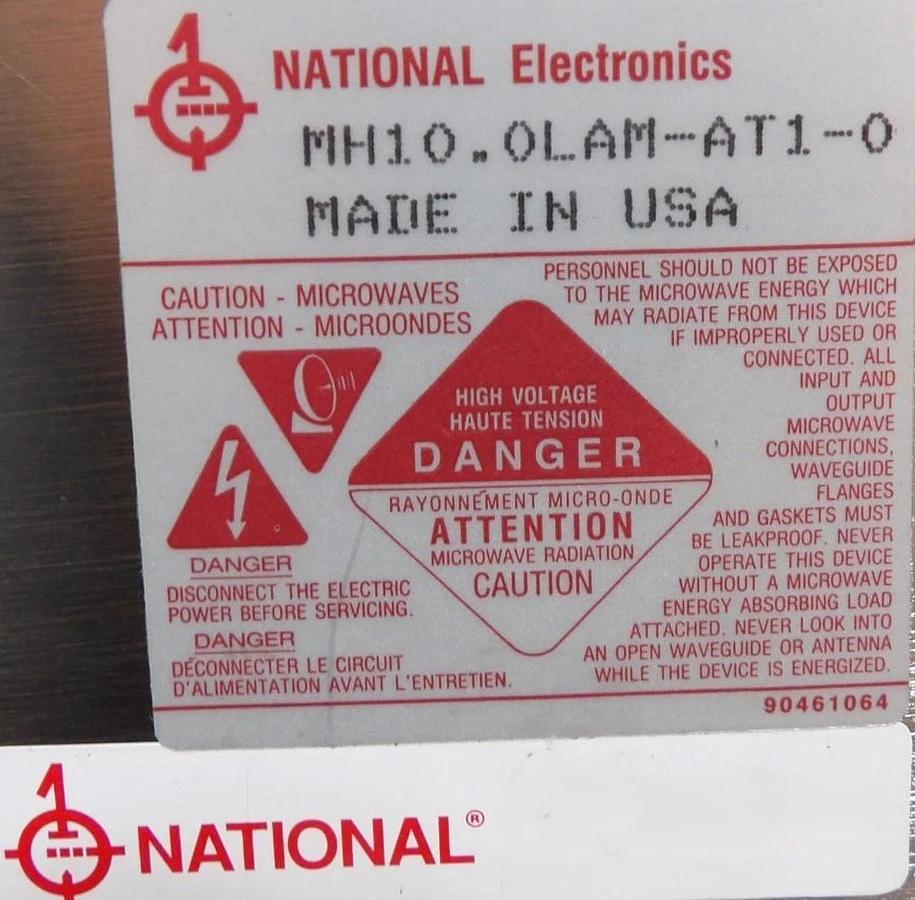 Used National Electronics MH10.0LAM-AT1-0 Microwave Power Module Working Surplus