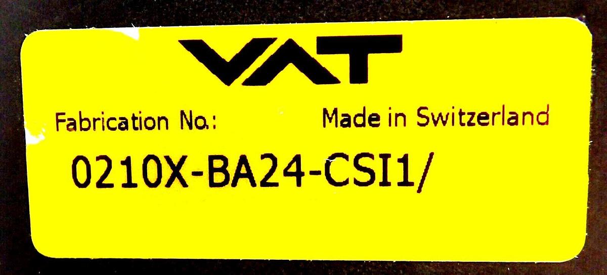 Used VAT 0210X-BA24-CSI1 High Vacuum Pneumatic Slit Valve Working Surplus
