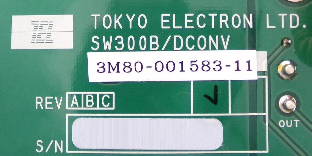 Used TEL Tokyo Electron 3M80-001583-11 DC Conversion PCB SW300B/DCONV Working