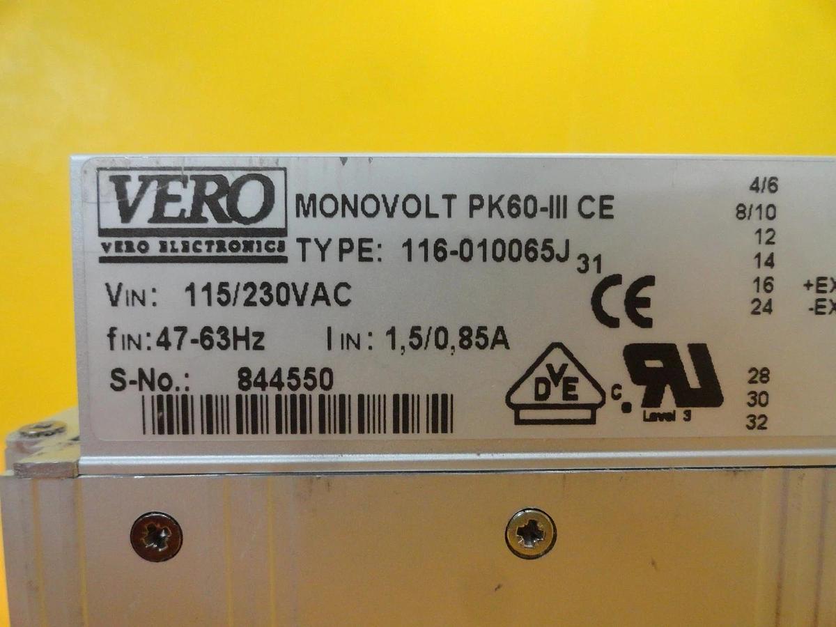 Used Vero 116-010065J Power Supply PCB Card MONOVOLT PK60-III CE Used Working