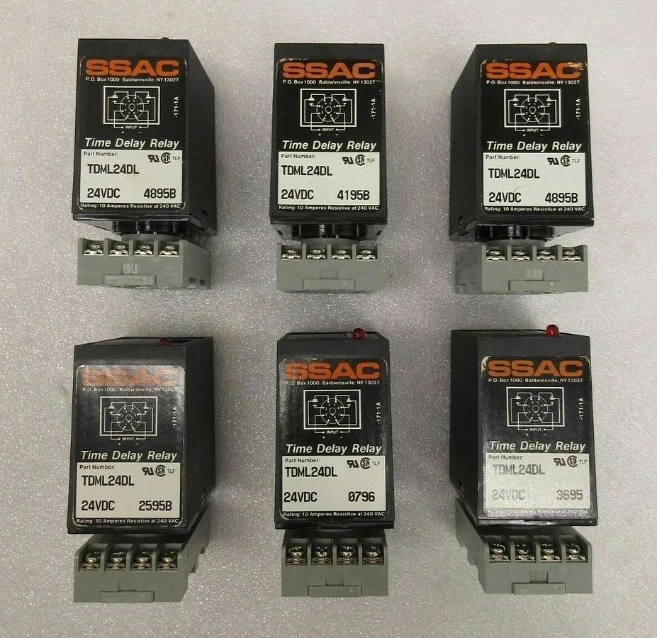 Used SSAC TDML24DL Time Delay Relay Digi-Set Reseller Lot of 6 Used Working