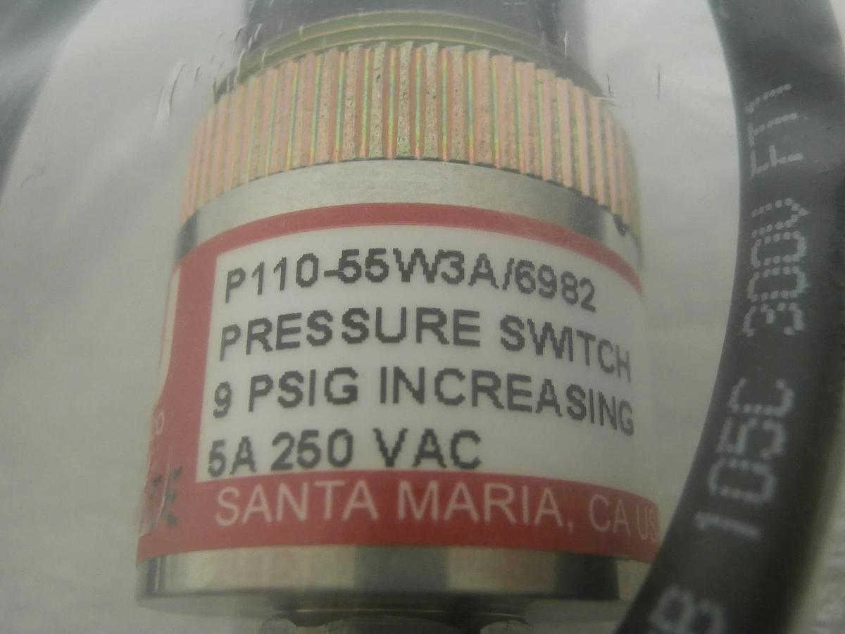 Wasco P110-55W3A/6982 Vacuum Pressure Switch 50008489 6/14 New Surplus