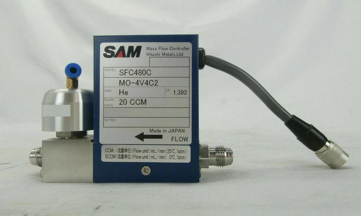 Used SAM Hitachi Metals SFC480C Mass Flow Controller MFC SFC-480C 20 CCM He Working