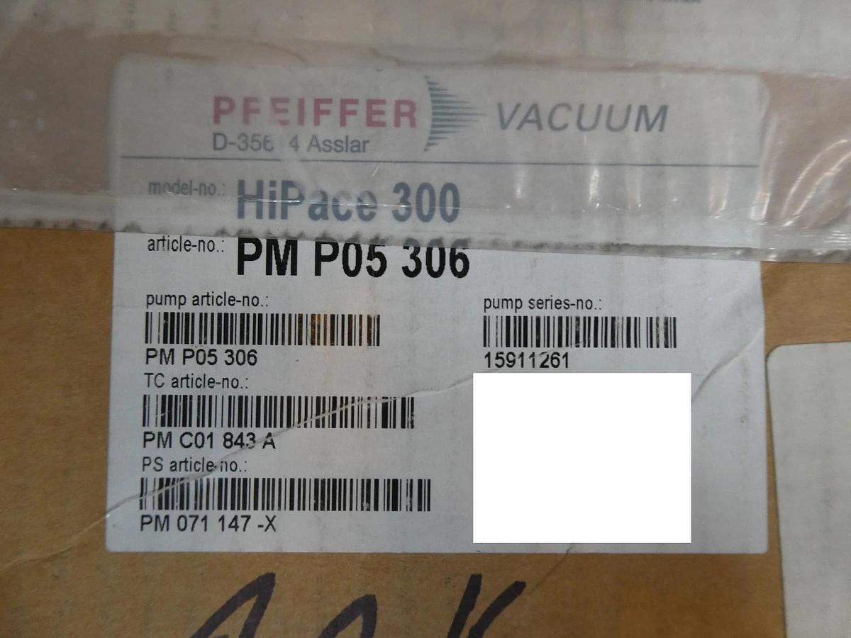 HiPace 300 Pfeiffer Vacuum PM P05 306 Turbomolecular Pump with TC 400 Turbo New