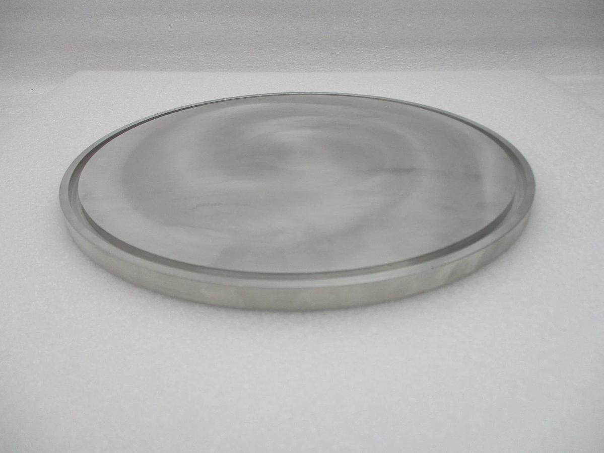 Used TEL Tokyo Electron Bell Jar Blank Off Plate 11.94" MRC Stainless Steel Working