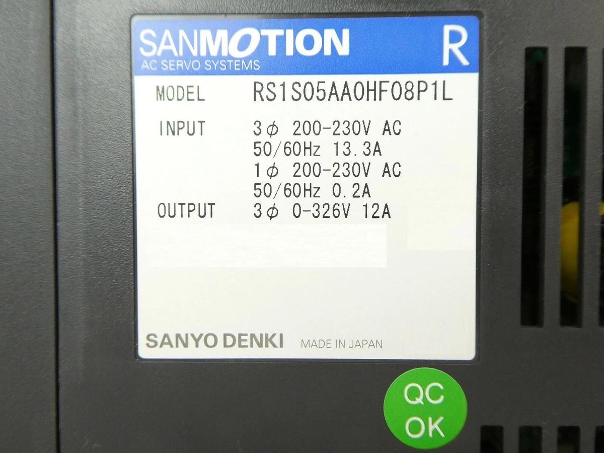 Used Sanyo Denki RS1S05AA Servo Drive 0HF08P1L E SANMOTION R Rudolph F30 Working