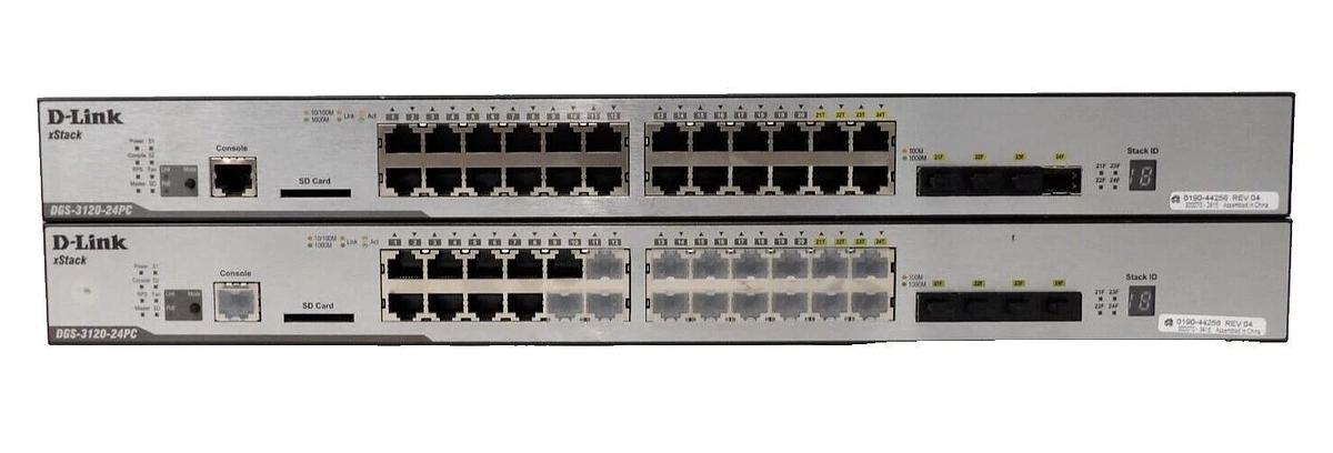 Used D-Link DGS-3120-24PC 24-Port Switch xStack AMAT 0190-44256 Lot of 2 Working