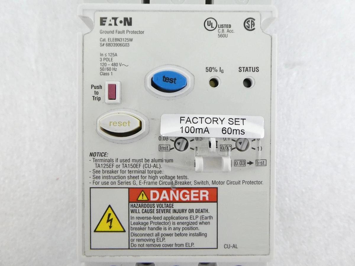 Used Eaton EGE3050FFG E125E 3-Pole Industrial Circuit Breaker Lot of 5 Working Spare