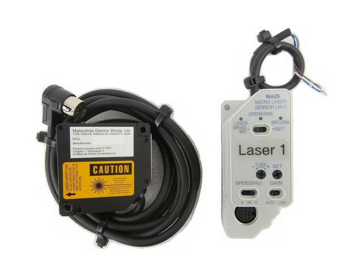Used Matsushita LM10 Series NAiS Micro Laser Controller ANR5131 & Sensor ANR11501 Set