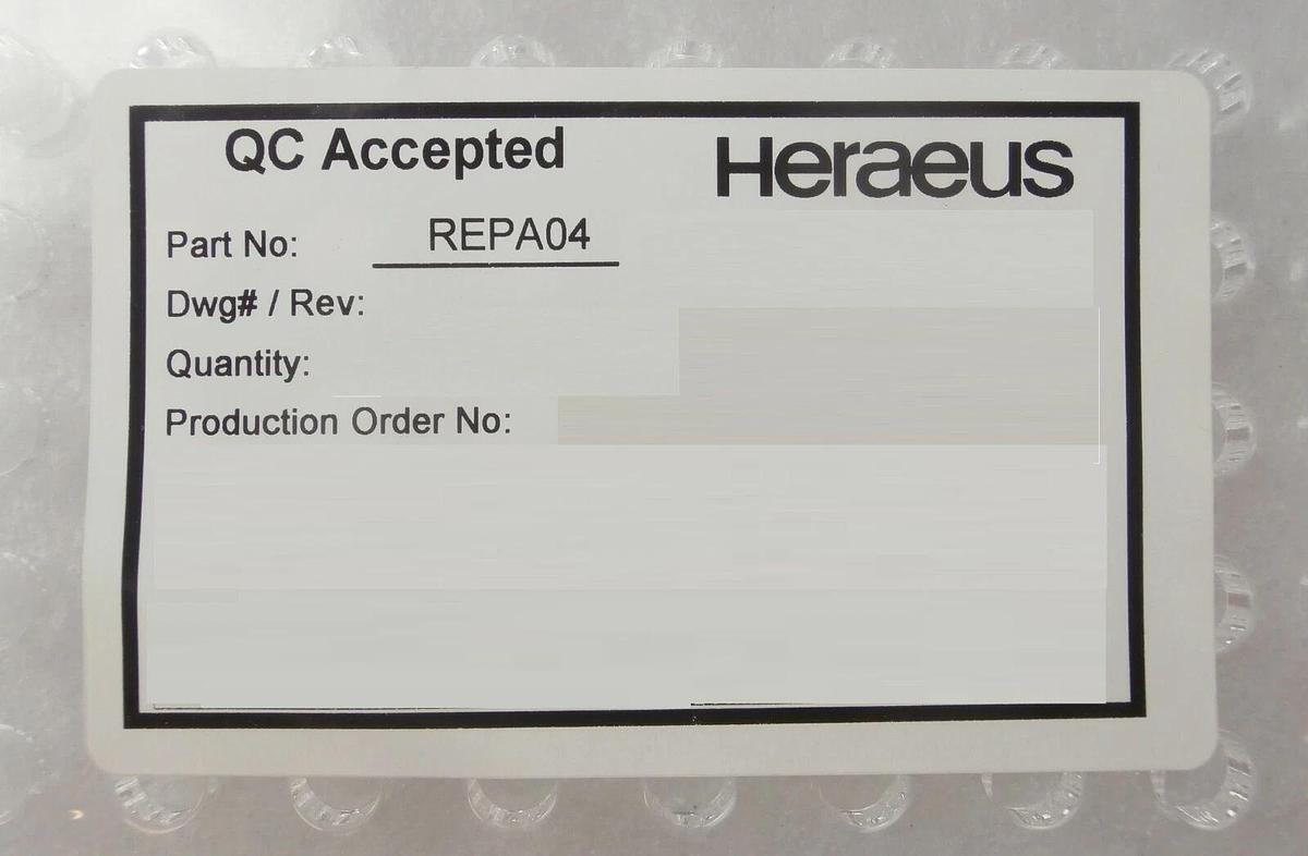 Refurbished Heraeus REPA04 9400 Quartz SRD Dispersion Plate SCP 6742471A-00 Refurbished