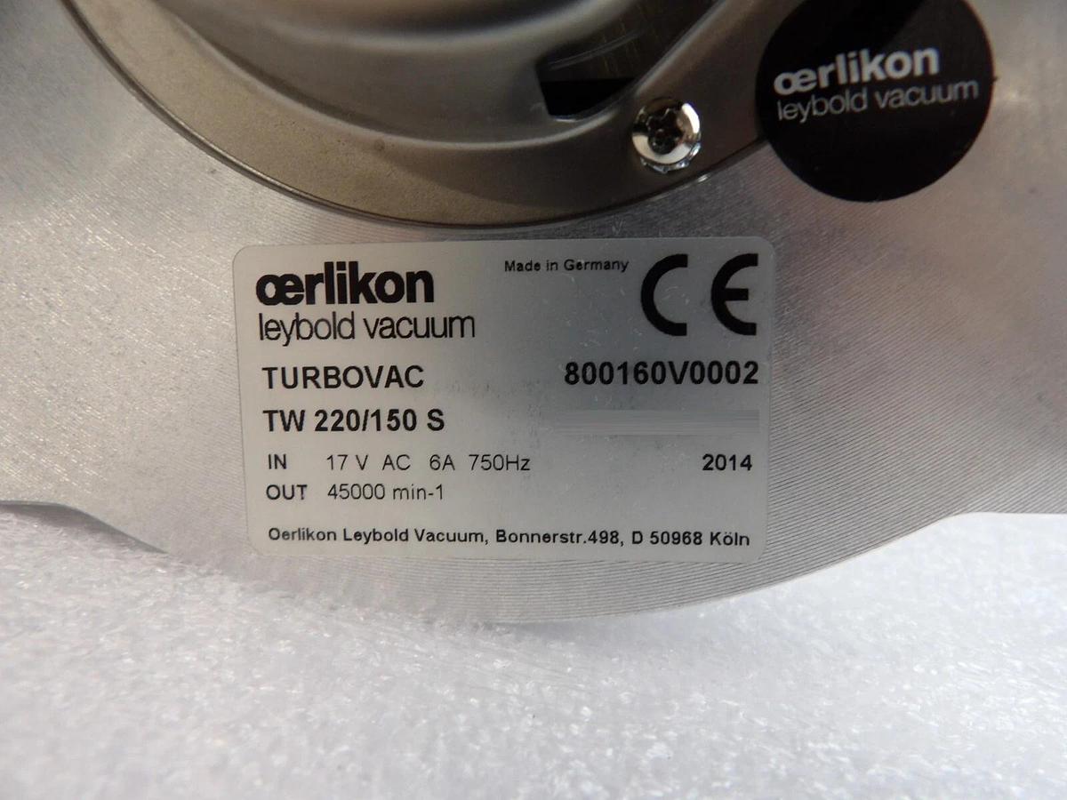 Used TW 220/150 S TURBOVAC Leybold 800160V0002 Turbomolecular Pump Turbo Working