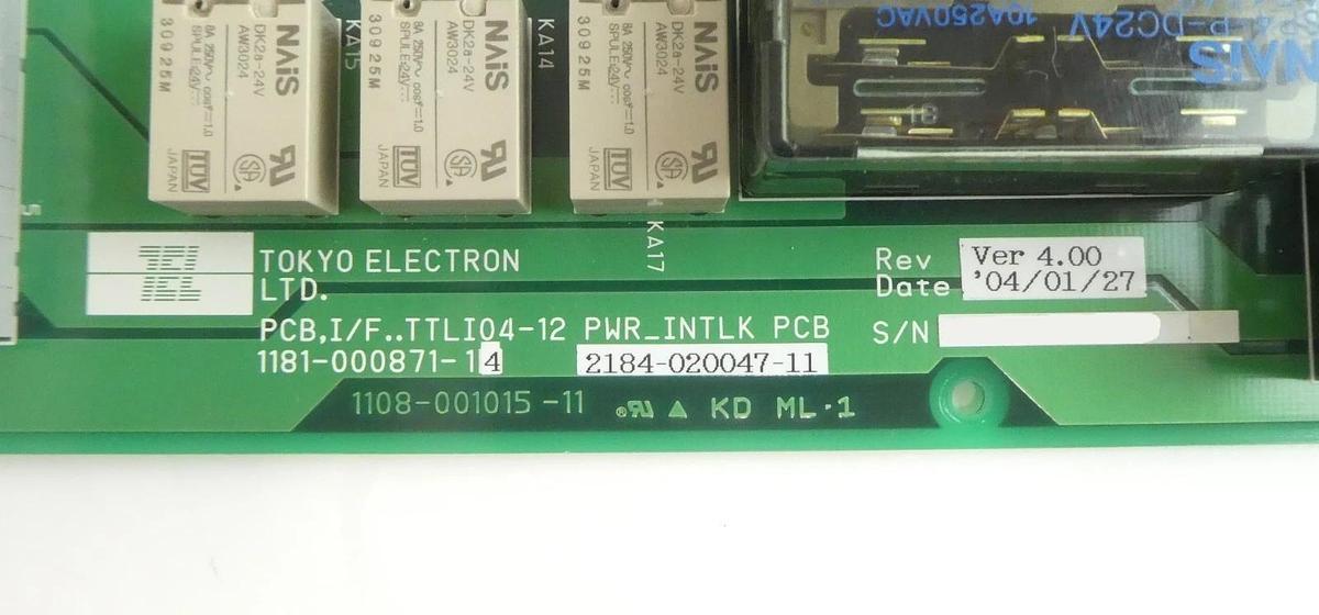 Used TEL Tokyo Electron 2184-020931-12 Process Control PCB TTLM02-11 MDIF5B Working