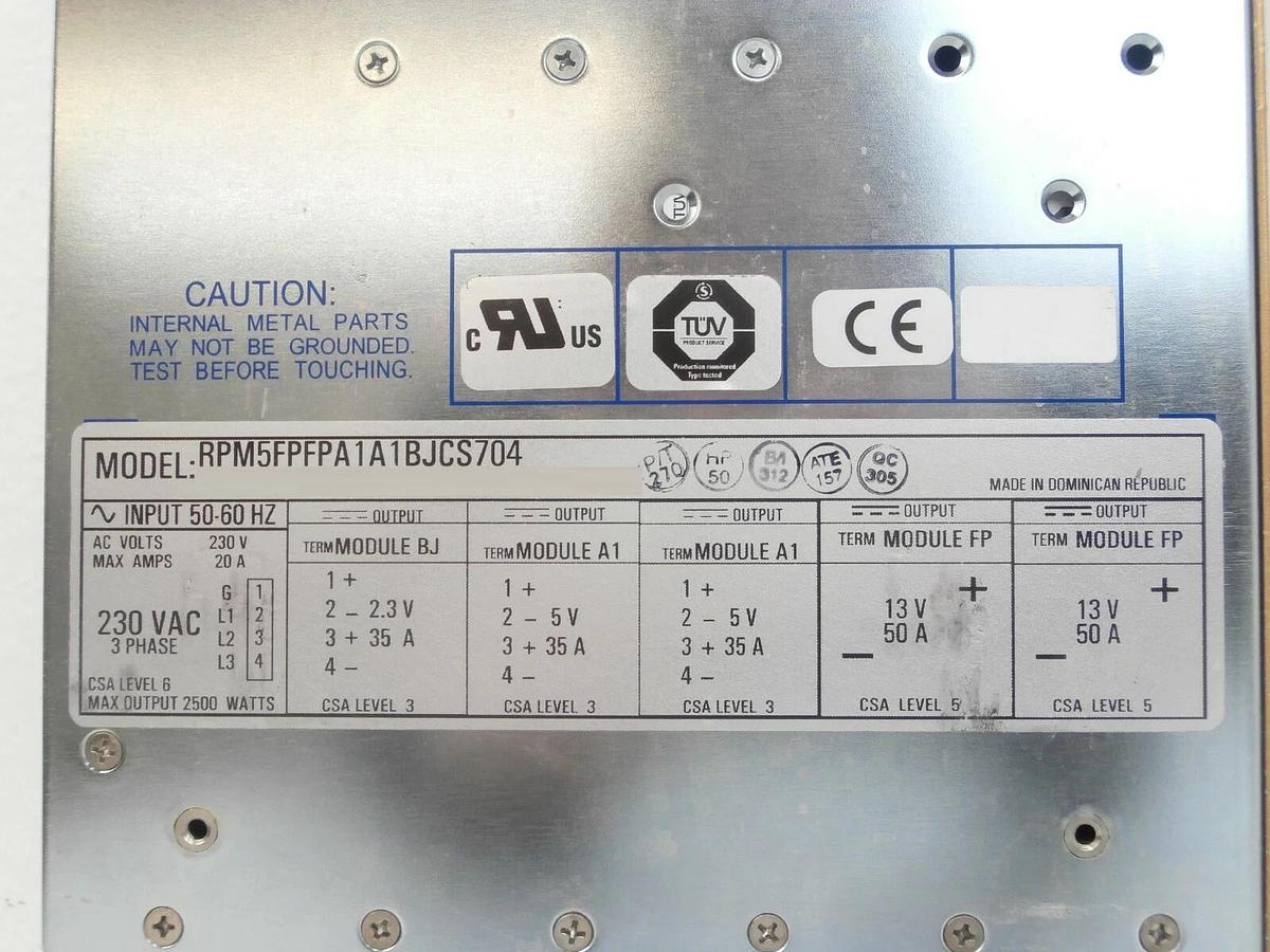 Used Power-One RPM5FPFPA1A1BJCS704 Power Supply 2500W Schlumberger 97171047 Working