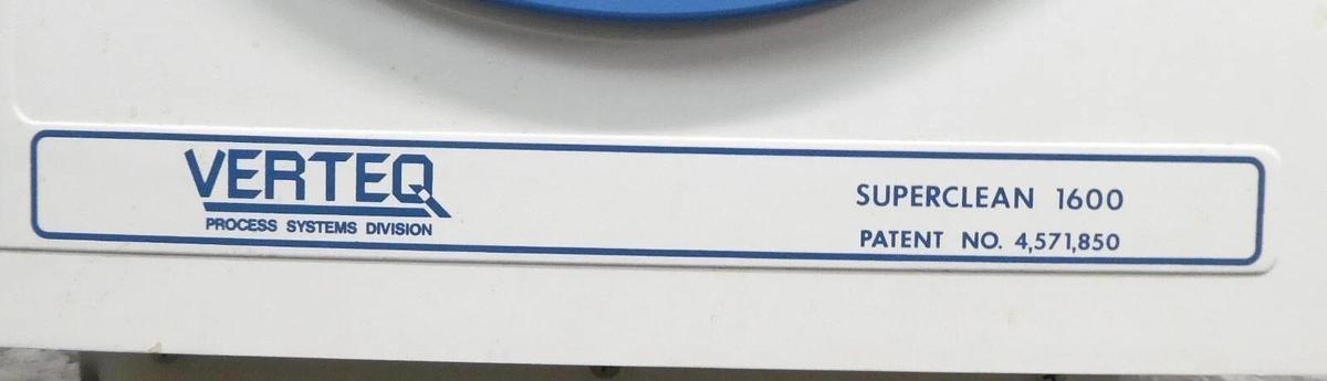 Used Verteq Process System 1600-55A SRD Spin Rinse Dryer SUPERCLEAN 1600 Untested