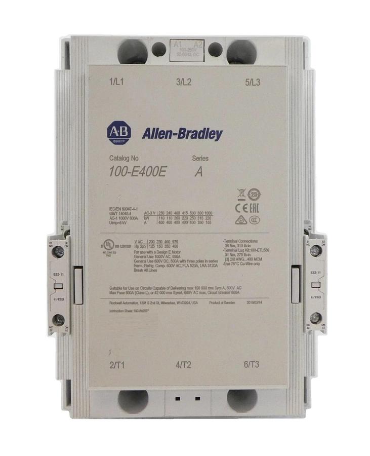 Used AB Allen-Bradley 100-E400E 3-Pole Contactor Series A 100-ES3-11 Working