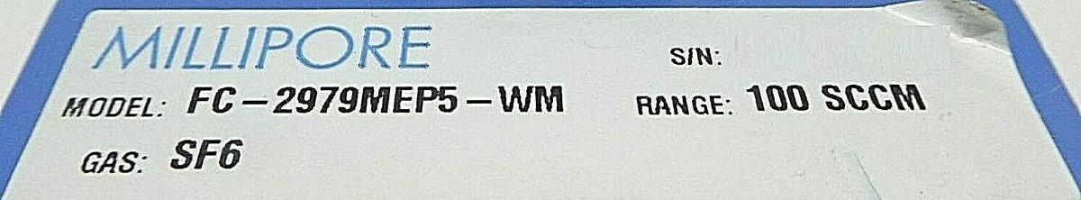 Used Millipore FC-2979MEP5-WM Mass Flow Controller MFC 100 SCCM SF6 Copper Exposed