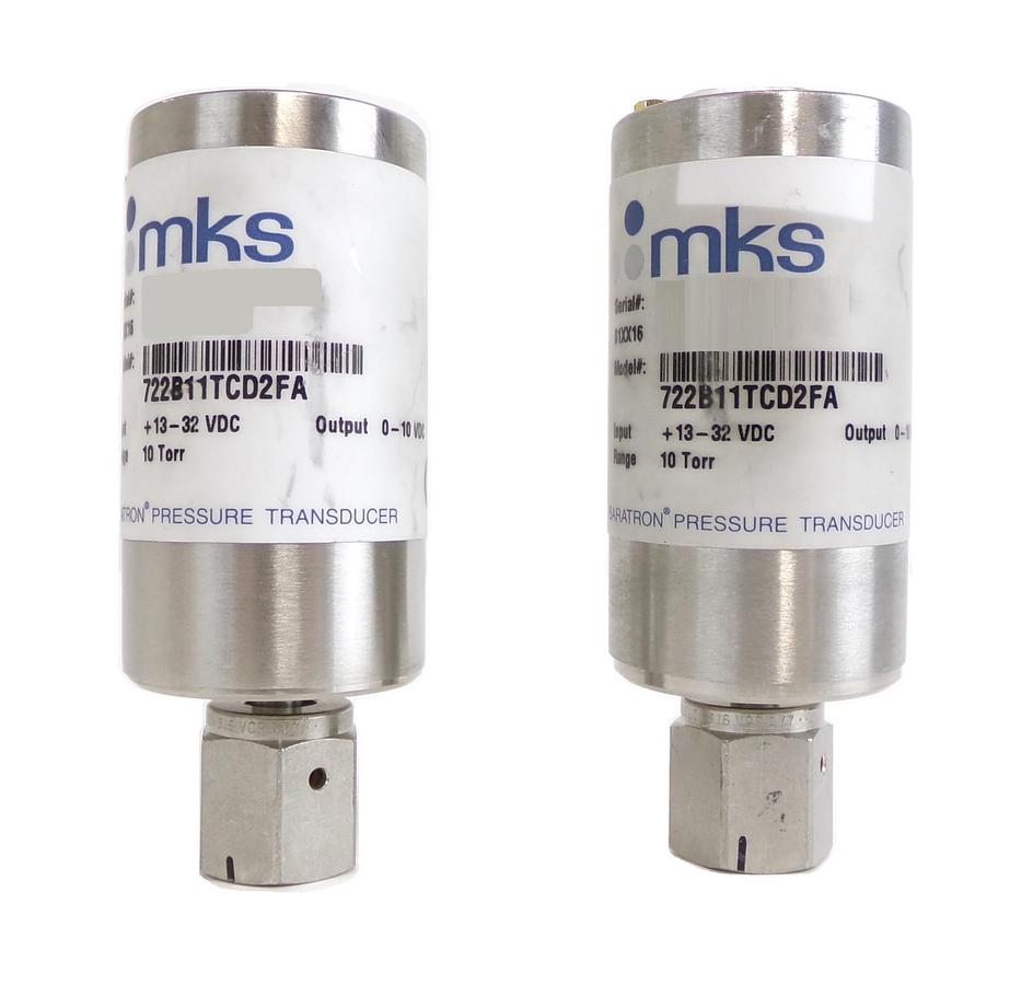 Used MKS Instruments 722B11TCD2FA Baratron Pressure Transducer 722B Lot of 2 Working