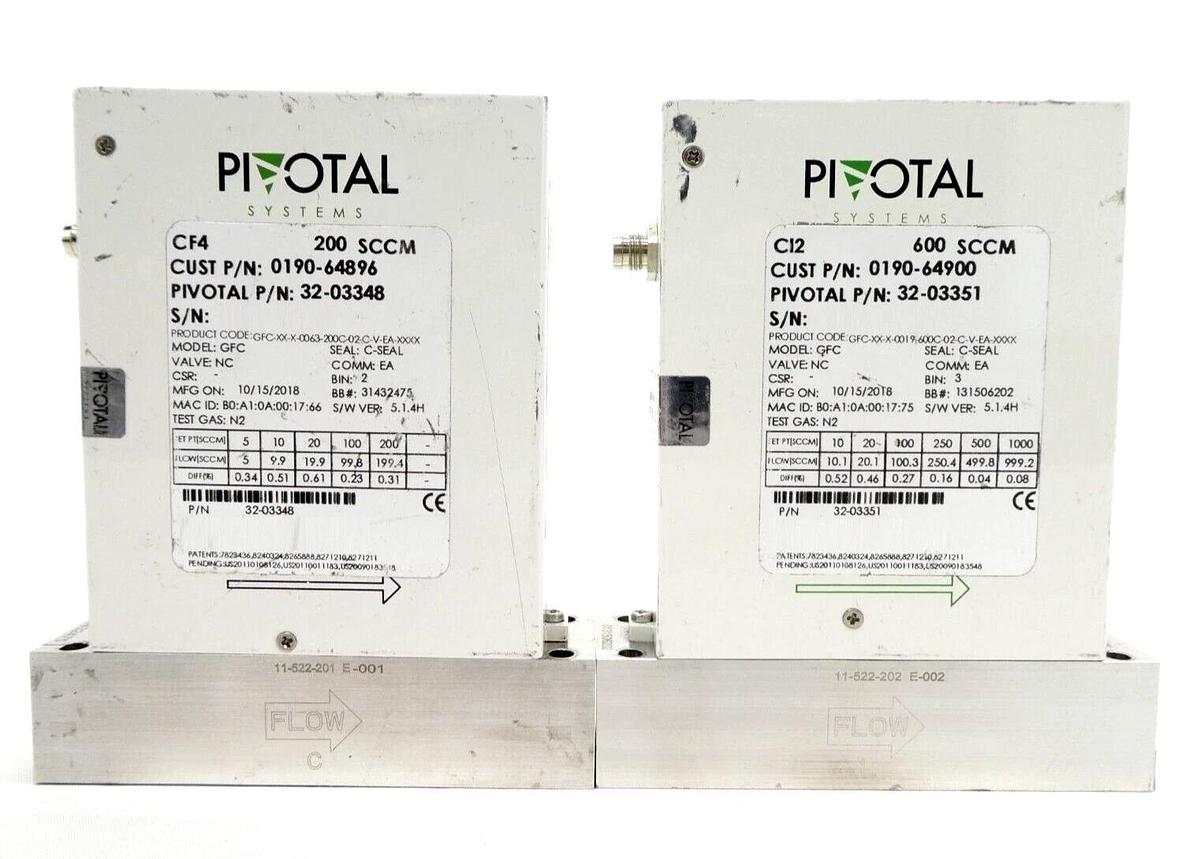 Used Pivotal Systems GFC Mass Flow Controller MFC 32-03298 32-03351 Lot of 12 Working